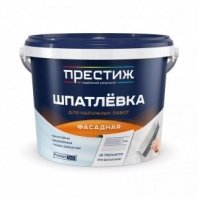 Шпатлевка фасадная 3кг, акрил, универс, для наружных работ, Престиж