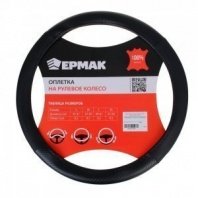 ЕРМАК Оплетка руля, экокожа, Карбон - А, черная с черными вставками, размер М