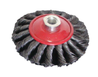 Щетка металл. для УШМ 115мм/М14 тарелка крученая Усил. Колесо ,стальн.витая проволока MaxiTool