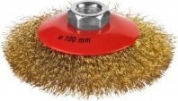 Щетка металл. для УШМ 100мм/М14, тарелка пушистая, витая проволока 0.3мм, MIRAX
