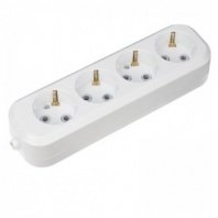 Колодка 4 гнезда с/з белая 10А 2,2кВт 250В IP20 REXANT