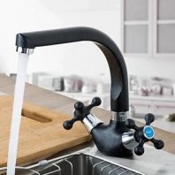 Смеситель для кухни, Frap, с кран-буксой, чер, F5408-7