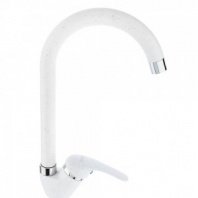 Смеситель для кухни Веста, высокий излив, картридж 35мм, латунь, под гранит, белый RAIN