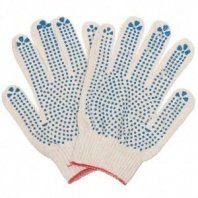 Перчатки х/б, ПВХ покр, точка, 10кл, 6нит, бел осн, рис в асс, Золотая перчатка