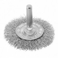 Щетка для дрели 60мм, дисковая пушистая со шпилькой, проволока 0,3мм Сибртех