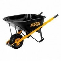 Тачка 1-кол строительная 140л 230кг на пневмоколесе 6,00-6, усиленная, Denzel