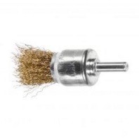 Щетка для дрели 12мм, чашка пушистая со шпилькой, латунир.витая проволока MaxiTool