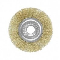 Щетка металл. для УШМ 125/22мм дисковая пушистая латуниров.волнистая проволока, Pobedit