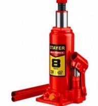 Домкрат гидравлический бутылочный 8 т, h подъема 200-385мм, Professional (43160-8) STAYER RED FORCE