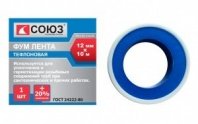 Лента "ФУМ" 12мм х 10м, плотность 0,3 г/см, СОЮЗ 7011-01-12x10С