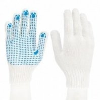 Перчатки х/б 7,5 класс Точка белые 6 нитей, Сибртех