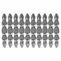 Бита PH2, 45мм, 10шт, сталь S2, двухсторонняя, Denzel