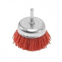 Щетка нейлоновая для дрели 75мм, чашка со шпилькой Pobedit