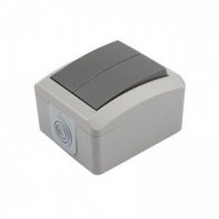 Выключатель 2 кл. О/У, серый, INDUSTRIAL IP54, KRANZ