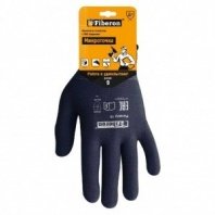 Перчатки ПЭ, ПВХ покр, микроточка, Fiberon, европодвес