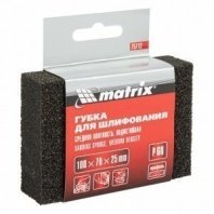 Губка абразивная шлифовальная 100х70х25мм, P60 средняя плотн. Matrix
