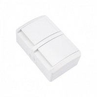 Блок горизонтальный 2 розетки INDUSTRIAL IP54 с заземлением, о/у, белый KRANZ