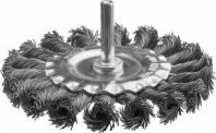 Щетка для дрели 100мм, дисковая крученая со шпилькой стальная проволока 0.5 мм, (35146-100) MIRAX