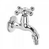 Кран водоразборный со штуцером 1/2" цинк, кор. излив, вентильный FRESSO