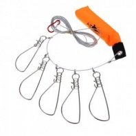 Кукан 3,5м., 5 карабинов, поплавок, трос металл, ПВХ сумка AZOR FISHING камуфляж