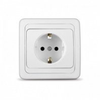 Розетка 1 гнездо С/У, с/з, белая, В0028(G-B0028), (шт.) 16А,