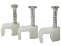 Скоба с гвоздем 14мм 100шт, плоская