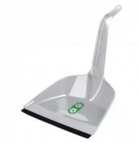 Совок для мусора пластик, средняя ручка, 24.5х30х22.5 см, с резин.кром, высокий, сер, Homver, Etna,