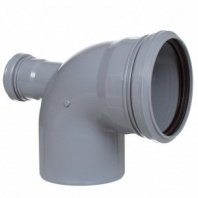 Уголок с отводом канализационный фронтальный, 110х50 мм, 90 град., Мультимирпласт, вых тыл, ОТВ ВК 110/5