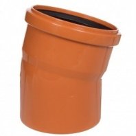 Уголок канализационный 160 мм, 15 град., РосТурПласт, наружный, рыжий, 11651