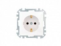 Розетка 1 гнездо С/У, с/з, белая, Стиль, Bylectrica