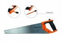 Ножовка по дереву 450мм, мелкий зуб, 11-12 TPI, 3D, с карандашом, Кулибин, pat, Sturm