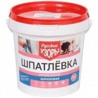 Шпатлевка фасадная 1,5кг, акрил, универсальная, для внутр и наруж раб, Русские узоры