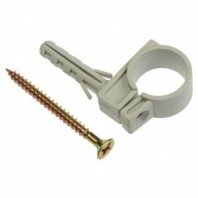 Хомут для крепления трубы, 1"1/2, пластик, 2 шт, с дюбелем, инд уп, MasterProf, ИС.130167