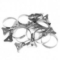 Хомут-бабочка 32-50мм, 10шт, металлический ключ, нерж. сталь Политех