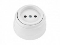 Розетка 1 гнездо О/У, б/з, белая, Ретро, BYLECTRICA