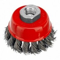 Щетка чашка УШМ 65мм крученая М14, 0,5мм Matrix