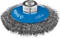 Щетка металл. для УШМ 100мм/М14 тарелка пушистая стальная латунированная проволока 0.3 мм, коническая