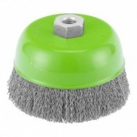 Щетка чашка УШМ 125мм пушистая М14, витая проволока 0,3мм Сибртех