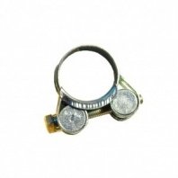 Хомут обжимной червячный усиленный, 26-28 мм, цинк, Robust