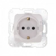 Розетка 1 гнездо С/У, с/з, Белая, 16А мех., керамика, KRANZ, DEA