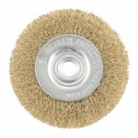 Щетка металл. для УШМ 100мм/М14 тарелка крученая латунированная Matrix