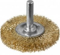 Щетка для дрели 50мм, дисковая пушистая со шпилькой проволока 0.3 мм, Профессионал (3520-050) ЗУБР