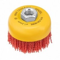 Щетка чашка УШМ 75мм нейлоновая М14, Denzel