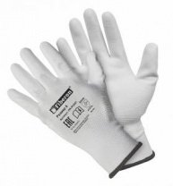 Перчатки полиуретан, полиэстер, "Для точных работ", в и/у, 8(M), белые, Fiberon