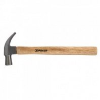 Молоток-гвоздодер 225г деревянная ручка, боек 21 мм, РОКОТ