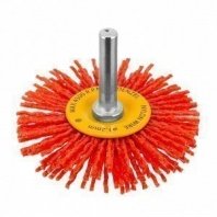 Щетка нейлоновая для дрели 65мм, дисковая со шпилькой, Denzel