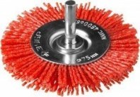 Щетка нейлоновая для дрели 75мм, дисковая со шпилькой проволока, Профессионал (35161-075) ЗУБР