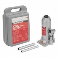 Домкрат гидравлический бутылочный 6 т, h подъема 216-413мм, в пласт. кейсе// Matrix