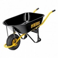 Тачка 1-кол строительная 130л 230кг на пневмоколесе 6,00-6, усиленная, Denzel