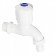 Кран водоразборный со штуцером 1/2" полипропилен, белый